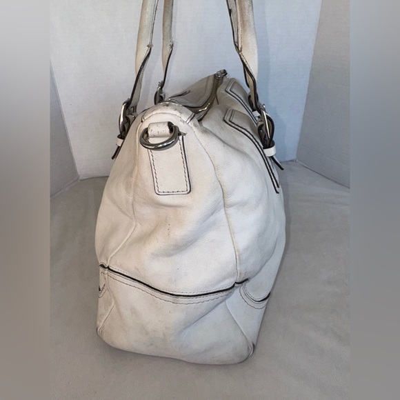 Coach Hampton F13811 White Leather Satchel Handbag Purse-READ - Picture 11 of 16